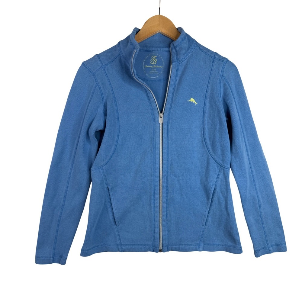 Tommy Bahama Womens Aruba Blue Full Zip Sweatshirt Jacket Size XS